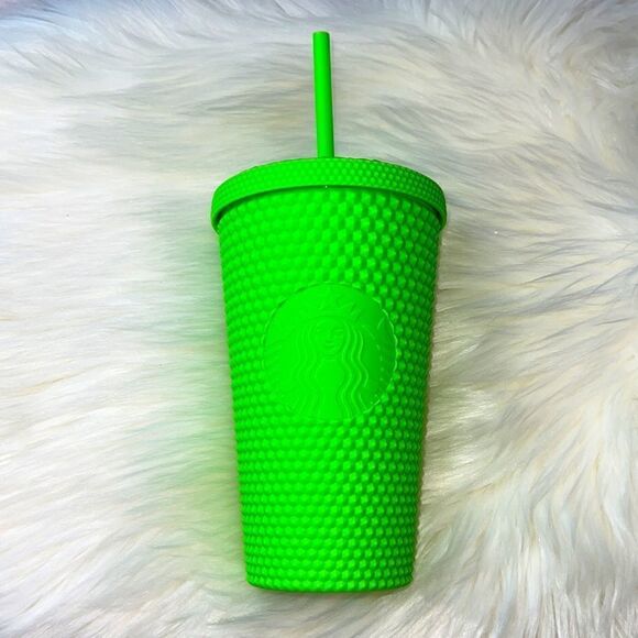 Starbucks RARE 2021 Neon Green Grande Studded Tumbler - Picture 1 of 6